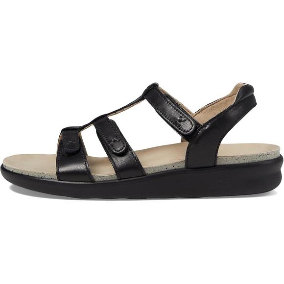SAS Womens Sorrento Adjustable Comfort Sandal US 12 M Black Leather NIB - Picture 2 of 12
